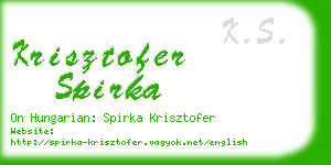 krisztofer spirka business card